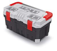 TITAN PLUS - Caja de herramientas (554 x 286 x 276 mm), color negro y gris