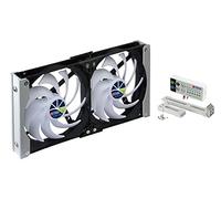 Titan - Ventilador de enfriamiento de ventilación de montaje en bastidor doble a prueba de agua de 12 V CC IP55 y con temporizador y controlador de velocidad (140mm)