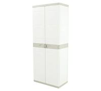 Titanium Armario multiusos de plástico (L x An x Al: 44 x 70 x 176 cm, Número de puertas: 2 ud., Beige)