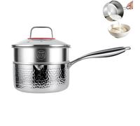 Titanium Pan With Lid Uncoated Hammered Nonstik Nonstick resistente al agua | Titanium Saucepan Milk Pot Cookware for Kitchen, Resaurant, Cafe, Home, Diner, Bakery, Canteen, Cabin