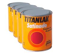 Titanlak Esmalte Laca sintética Satinado Gris Perla 750 ml (Paquete de 4)