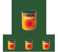 Titanlak Esmalte Laca sintética Satinado Verde Bosque 750 ml (Paquete de 4)