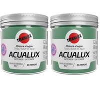 TITANLUX Acualux pintura acrílica multiadherente Satinado Verde Hierba 75 ml (Paquete de 2)