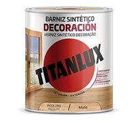Titanlux Barniz para mobiliario y elementos de Madera Interior-Exterior, Mate Incoloro 4L