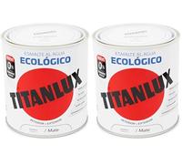 TITANLUX Ecológico Esmalte al agua mulisuperficie Mate Blanco 250 ml (Paquete de 2)