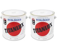 TITANLUX Ecológico Esmalte al agua mulisuperficie Satinado Blanco 250 ml (Paquete de 2)