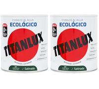 TITANLUX Ecológico Esmalte al agua multisuperficie Brillante Verde Mayo, Tamaño pequeño 250 ml (Paquete de 2)