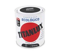 Titanlux Esmalte al agua ecológico brillante negro 750 ml