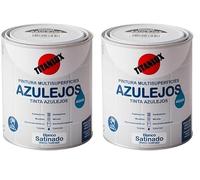 TITANLUX Esmalte azulejos al agua Satinado Blanco 750 ml (Paquete de 2)