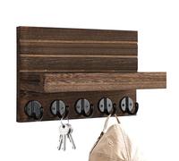 Titular de la llave - Montado En La Pared De Madera Llaveros | Llaveros, Ordenador de Correos Rústico, Llaves Montadas En La Pared Bastidores Colgantes Con Estante Decoración Del Hogar Vo