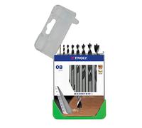 TIVOLY 10863870014 - Estuche Clipster C11 8 mechas de madera con 3 puntas SLR, contiene 2 - 3 - 5 - 6 - 7 - 8 - 10 mm planos
