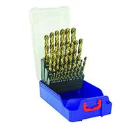 TIVOLY 11455070017 - Estuche G 25 brocas HSS E5, corte meulado cilíndrico corto, punta en cruz, contiene 1 a 13 mm de diámetro por 1/2 mm