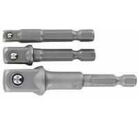 TIVOLY 11501320003 - KIT 3 Adaptadores 1/4" + 1/2" + 3/8" para utilización de llaves de vaso sobre el atornillador