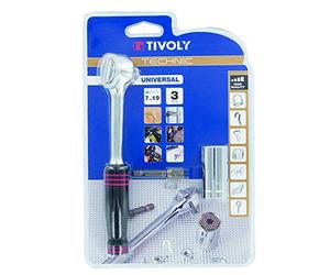 TIVOLY 11501420002 - Pack Llave universal inserción 3/8" para tornillos de 7 a 19 mm (Envase de 3 pz.)