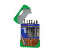 Tivoly – Caja de brocas HSS alto rendimiento para madera, 8 brocas graduadas Ø 2-3-4-5-6-7-8-10 mm