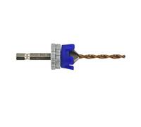 TIVOLY - Kit Broca + Fresa de Madera/Metal - Broca Ø4 mm con Vástago Hexagonal - Avellanador 90° HSS + Tope de Profundidad Ajustable