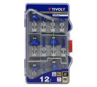 TIVOLY XT606470003 - Estuche 12 fresas Gran resistencia y muy buena calidad de corte gracias a la plaguita de metal duro y su ensamblado