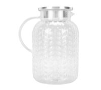 Tixiyu Jarra de Agua de té Helado de Acrílico Transparente con Diseño de Hojas Elegante con Tapa, Capacidad de 1,8 L a Prueba de Calor, Uso Versátil para Jugo y té