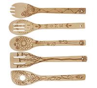 Tixiyu Kit de Cuchara de Espátula Duradera y Resistente a Altas Temperaturas para Cocinar Pala de bambú, 5 uds.