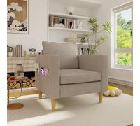 TIZZ UNA silla de ocio de un solo asiento con bolsa de almacenamiento y cómodo cojín, ideal para interiores de estilo nórdico y rincones de lectura