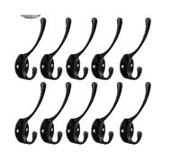 TK 10 Pack Rústico Ganchos de abrigo Montado en la pared Heavy Duty Doble Ganchos Retro