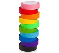 TK 10 Pcs Of 10 Colors 20m Colored Masking Tape Rainbow Color Easy Tear Home Decoration Office Supplies High Quality