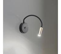 TK Lighting Aplique de pared Lagos USB, negro/dorado, 27 cm, lámpara de lectura, G9