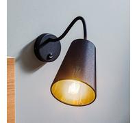 TK Lighting Aplique de pared Wire, negro/dorado