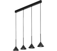 TK Lighting Lámpara colgante Cono Mini, 4 luces, negro GU10