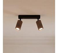 TK Lighting Downlight Tune, 2 luces, marrón, metal, longitud 44 cm