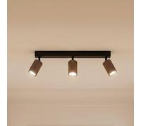 TK Lighting Downlight Tune, 3 luces, marrón, metal, longitud 66 cm