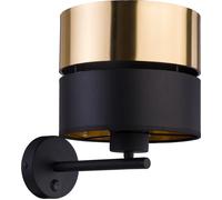 TK Lighting Aplique de pared Hilton, negro/dorado
