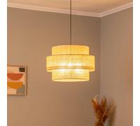 TK Lighting Lámpara colgante Calisto, Jute, marrón natural, 3 luces, Ø 50 cm