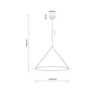 TK Lighting Lámpara colgante Cono, 1 luz, Ø 50 cm, terracota, E27