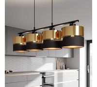 TK Lighting Hilton lámpara colgante 4x15 W negro-oro 4342