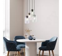 TK Lighting Lámpara colgante Molly, Ø 38 cm, multicolor, metal, cristal, 4 luces.