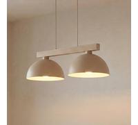 TK Lighting Lámpara colgante Oslo, color arena, 2 luces, 83 cm de largo, E27