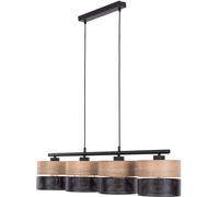 TK Lighting Nicol lámpara colgante 4x15 W negro-madera 4802