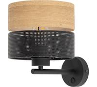 TK Lighting Nicol lámpara de pared 1x15 W negro-madera 6539