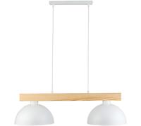 TK Lighting Oslo lámpara colgante 2x15 W blanco-madera 4713