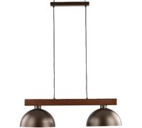 TK Lighting Lámpara colgante Oslo, marrón, de 2 luces, 83 cm de largo, E27