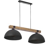 TK Lighting Oslo lámpara colgante 2x60 W negro-madera 1706