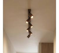 TK Lighting Plafón downlight Top, regulable, marrón, 6 luces lineales
