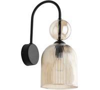 TK Lighting Aplique de pared Sophia, color coñac/negro, cristal, altura 33,5 cm, E14