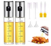 TK Pulverizador Aceite Spray, para Cocina, de Maple Inoxidable y Cristal,100 ml, Antigoteo, Accesorios Freidora de Aire, Dispensador, Bote, Dosificador