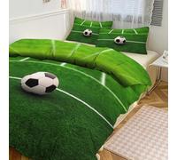 TKJMCSW Juego de funda de edredón de campo de césped, juego de ropa de cama, juego de edredón Queen, 1 edredón reversible y 2 fundas de almohada de 102 x 90 pulgadas