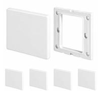 TLDBATICE Placa de pared ciega, 4 unidades, cubierta ciega empotrada, 8,6 x 8,6 cm, plástico, sin tornillos, cubierta de enchufe en blanco de un solo hueco, color blanco, para enchufes o interruptores