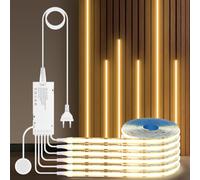 tlinkosta Tira de LED COB de 12 V, 1 m, blanco cálido, tira de LED COB, luz táctil y barrido a mano, regulador, interruptor de encendido, para armario, vitrina, cocina, iluminación (blanco cálido, 1