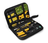 TLS.eagle F - Juego de crimpadora de cables coaxiales para herramientas de compresión F, RG6 RG59 RG11 75-5 75-7 con conectores de compresión F, paquete de 10