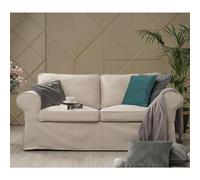 TLYESD Funda de Repuesto para sofá IKEA Ektorp de 2 plazas, Tejido de algodón, Color Caqui Claro